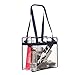BAGAIL Clear Bags Stadium Approved Clear Tote Bag with Zipper Closure Crossbody Messenger Shoulder Bag with Adjustable Strap(12 Inch X 12 Inch X 6 Inch,Navy)