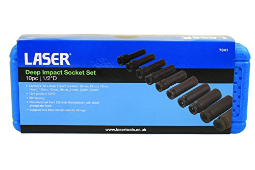 Laser 7041 Deep Impact Socket Set 1/2"D 10pc, Assorted, 1/2 inches - Image 4