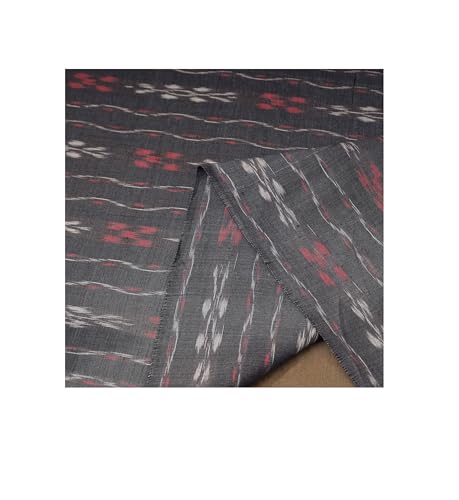 Image of Premium Sambalpuri Ikat Weave Pure Handloom Cotton Shirt Fabric Authentic Odisha Traditional Tie-Dye Craft, Soft & Breathable Natural Cotton Material for Custom Tailoring, Casual & Formal Wear