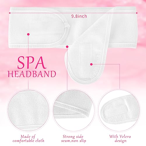 DOSTATNI Esthetician Supplies for Facials set 15 Pieces Esthetic Sponges 4 Facial Brushes Headbands Bowls Supplies, Pink,White - Image 4