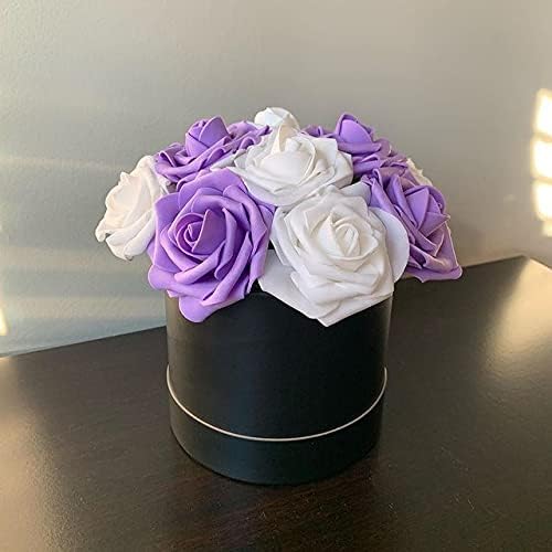 IPOPU 100 Pcs Artificial Rose Flower Heads Real Looking White Foam Fake Roses for DIY Wedding Baby Shower Centerpieces Arrangements Party Tables Home Decorations (White 1, Stemless) - Image 7