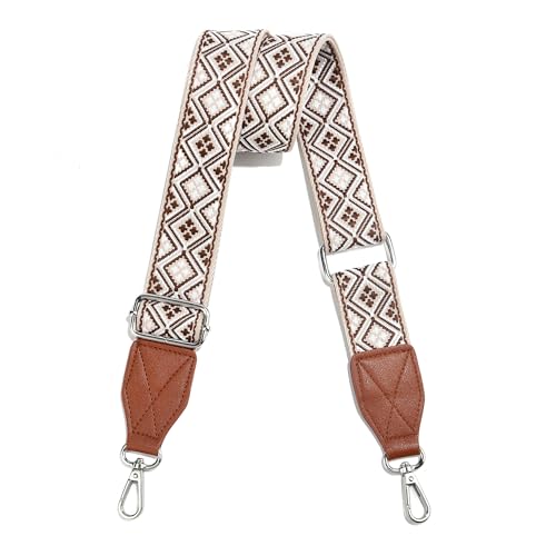 Image of Purse Strap,1.5 inch Leather End Shoulder Strap Adjustable Replacement,Retro Multi-Pattern Crossbody Bag Straps