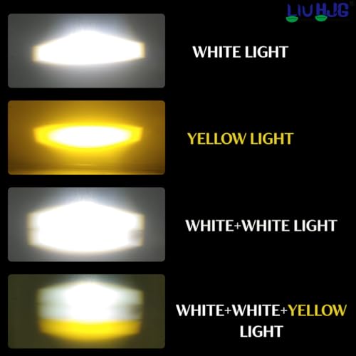 Image of LIU HJG Mini LED Driving Fog Light 40W | Dual Color Yellow /White | 5 Lighting Modes | Waterproof Universal Fog Lamp for Car, Bike, Truck, Van | High Brightness 12V Headlight (Pack of 2)