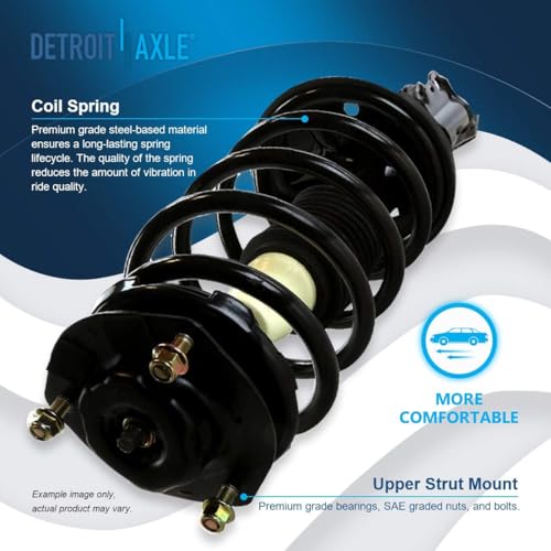 Image of Detroit Axle - FWD Front Steering Knuckles & Wheel Hub Bearings + Struts and Coil Spring Replacement for 2004-2010 Toyota Sienna - 4pc Set