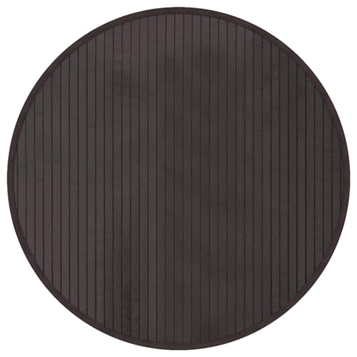 vidaXL Tapis Rond Marron foncé 60 cm Bambou, Tapis de Salon, Tapis de Cuisine, Tapis Rond, Tapis de Chambre à Coucher, Tapis de Salle de Bain