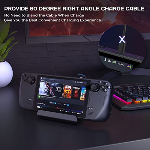 MEPATEM Steam Deck Dock Stand, Dock Base for Steam Deck Console, Steam Deck Accessories with 90