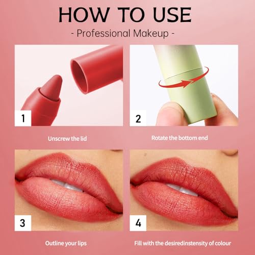 Image of Classic Red Lip Matte Lip Liner Pencil - Smooth & Moisturizing Lip Pencil for Precise Contour, Rich Color Payoff, Lightweight Everyday Lip Makeup, Twist-Up Design,04#