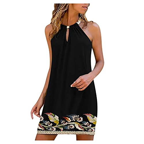 Plus Size Dresses for Women Casual Spring Womens V Neck Sunflower Printed Beach Mini Dresses Summer Casual Short Sun