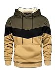 LQHHYLYX Mens Hoodie Multicolor Panel Sweatshirt Fleece Long Sleeve Sports Tops (Medium, ArmyGreen)