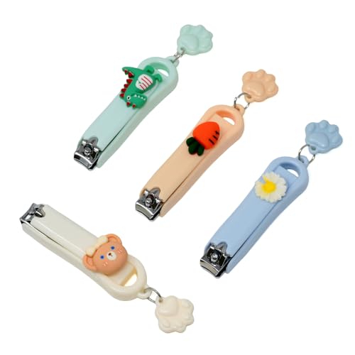 yueton 4 PCS Cute Claw Nail Clippers Sturdy Clipper Cutters Party Bag Gift Fillers Favors Prizes for Girls Boys