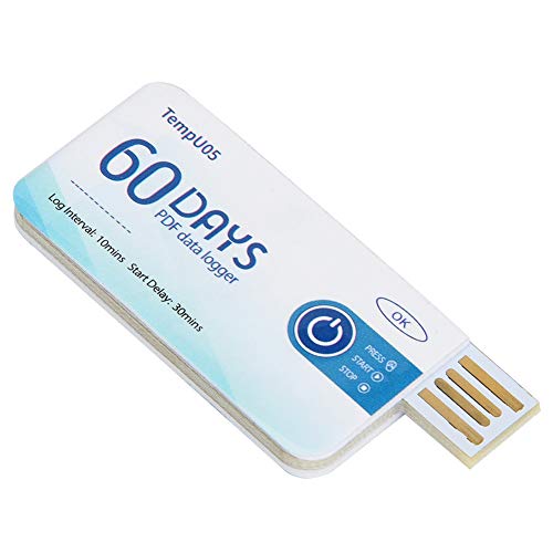Mumusuki - Temperature Recorder Logger USB PDF Report Storage Temperature Datum Recorder USB Temperature Recorder Disposable Shipping Data Logger(TempU05)
