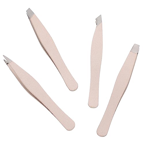 PATKAW 4 Piezas Minipinza para cejas de afeitar equipo rizador de pestañas teñido eyebrow contouring accesorios maquillaje abrazadera de ceja clip de ceja de salón PU Golden