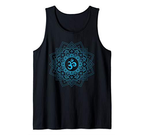 Blue Unisex Om Meditation Mandala Tank Top