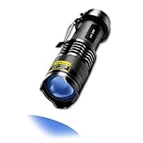 METII Mini UV Flashlight 365nm - Lightweight, Portable, and Zoomable, Ideal for Detecting Anti-counterfeiting, Fluorescent Agents, and More - Batteries Not Included