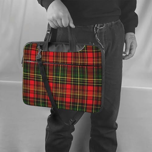Maletín portátil impermeable Tartan rojo y verde 15.6" miniatura 2
