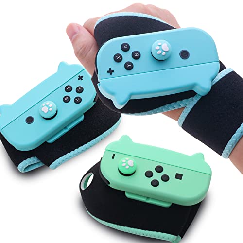 Switch Arm Band, Switch Wrist Strap Compatible with Nintendo Switch Just Dance Game and Switch Boxing Game - Animal Crossing Color (2 Packs)