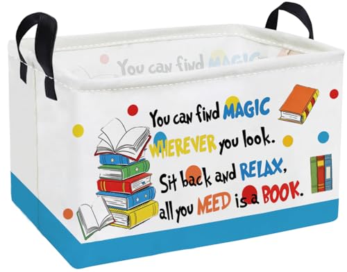 Image of Essme Rectangular Kids Baskets,Book Storage Box,Cute Basket for Kids with Handles for Room Decor, Book Bins,Shelf Basket.(Book)