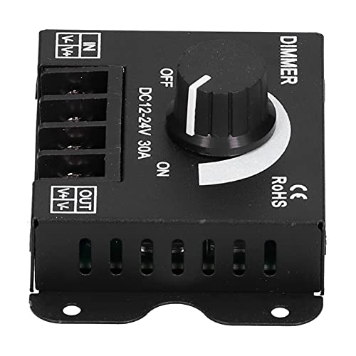 Regulador de Intensidad LED Perilla de Ajuste Equipo de Control de Brillo de Luz Monocromo DC 12-24V 30A Ideal para Proyectos de Iluminación del Hogar