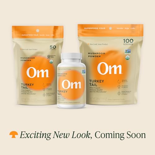 image for Om Mushroom Superfood Turkey Tail Organic Mushroom Powder Pouch, 7.05 