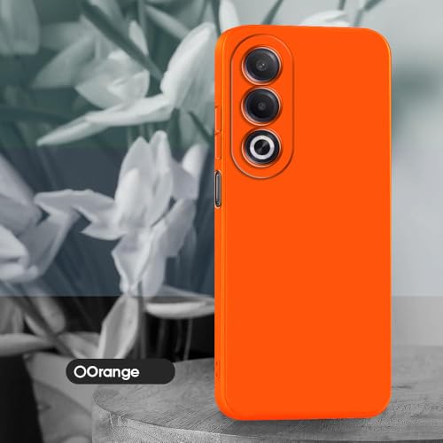 Image of Casotec Back Cover for Oppo A3 Pro 5G / K12x 5G | Full Camera Protection | Premium Liquid Silicon Case | Flexible Bumper Case for Oppo A3 Pro 5G / K12x 5G (Orange)