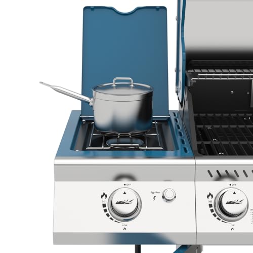 Image of Royal Gourmet GA5403B 5 Burner Propane Gas Grill with Side Burner, Blue