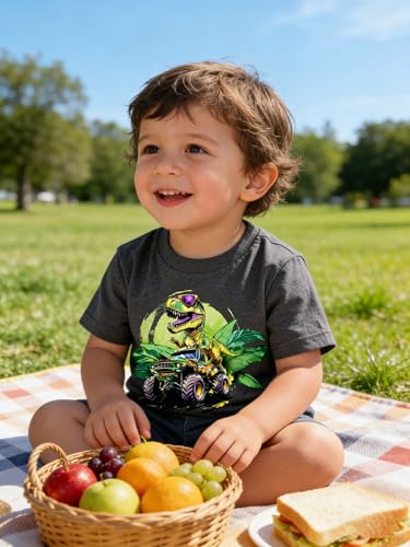 Funnycokid Toddler Boys Shirts Kids Tshirt Truck Dinosaur Tees Size 6 7 - image 5
