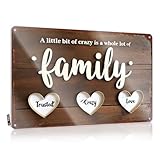FZFN Metallschild mit Aufschrift 'A Whole Lot Of Love: Familienzitate auf rustikalen Herzschildern, Blechschild, Dekoration, Metall-Blechschild, Wanddekoration (20 x 30 cm)