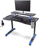 Stand Up Desk Store Two-Tier Gaming Desk with Cup Holder, Headphone Hook, Cable Management, and...