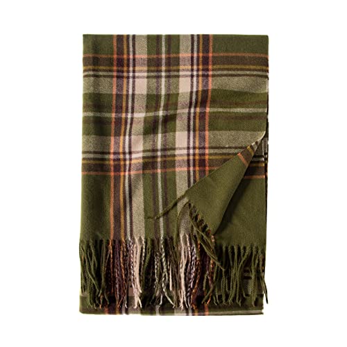 Womens Fall Winter Thermal Scarf Classic Plaid Print Tassel Soft Warm Blanket Scarves Ladie's Shawl Wraps