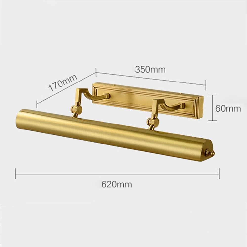 Kinkiet Retro minimalistyczna metalowa złota lampa oświetleniowa obrazy olejne dzieła sztuki kątowa regulowana szafkowa z lustrem Lampa ścienna do łazienki
