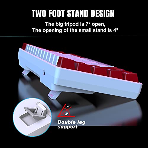 Image of Snpurdiri Wired 60% Mechanical Gaming Keyboard (Red-White, Red Switches) | White LED Backlit Ultra-Compact Mini Office Keyboard for Windows Laptop PC Mac