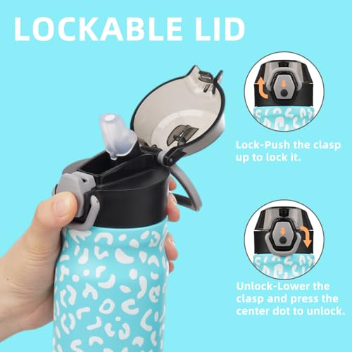 Image of Konokyo 18 oz Insulated Stainless Steel Sports Water Bottle with Straw Lid