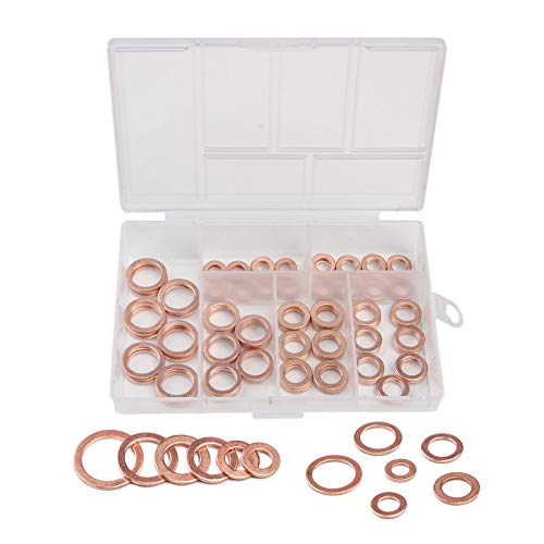 120Pcs Copper Sealing Washer M5 M6 M8 M10 M12 for Boat Crush Washer Flat Seal Ring Fitting Hardware Accessories