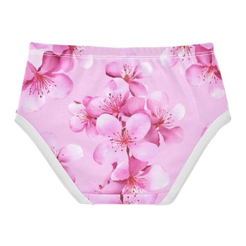 Durable Toddler Underwear Custom 2t Cotton Girl Panties Cute Pink Cherry Blossom Flowers Kids Briefs Undies2