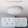 2-Pack Smart Smoke Detectors – WiFi Fire Alarms with App Control, Low Battery Warning, Silence & Test, Easy-Access Cover, Includes 4 AAA Batteries