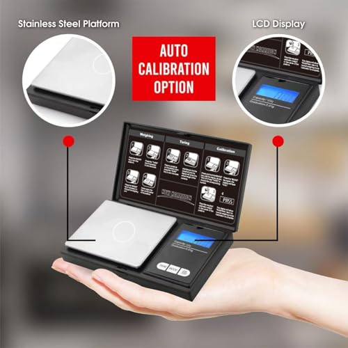 Image of New Horrizon Digital Scales, Kitchen Scales Digital, Pocket Scales, 0.01g x 500g, Food Scale LCD Display, Jewellery Scales Weighing Scales Kitchen (0.01g x 500g)