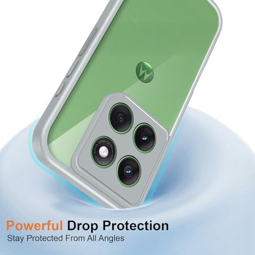 Image of Kapa Hawkeye Clear Slim Tough Back Cover for Motorola G86 Power 5G | Camera Lens Protector Anti Yellow Shockproof Clear Hybrid Case Cover (Grey Sides)