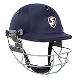 SG Blaze Tech Cricket Helmet | Navy Blue | Large | Polypropylene | Unisex | Lightweight | High-Density EVA Lining | Adjustable Grill & Strap | Ventilated for Comfort