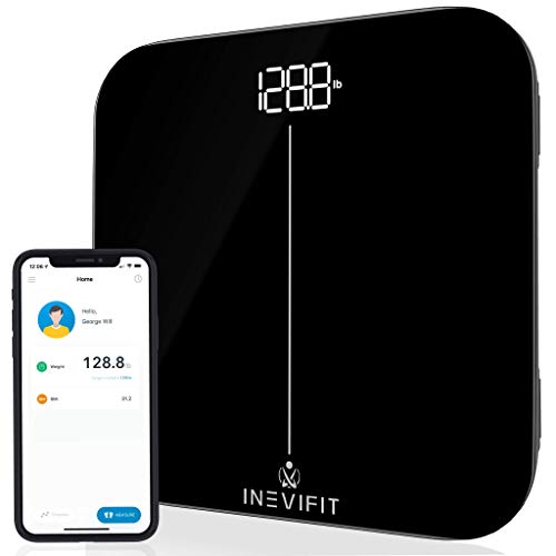 Inevifit Smart Premium Bathroom Scale, Highly Accurate Bluetooth Digital Bathroom Body Weight Scale, Precisely Measures Weight & Bmi For Unlimited Users #TOP26