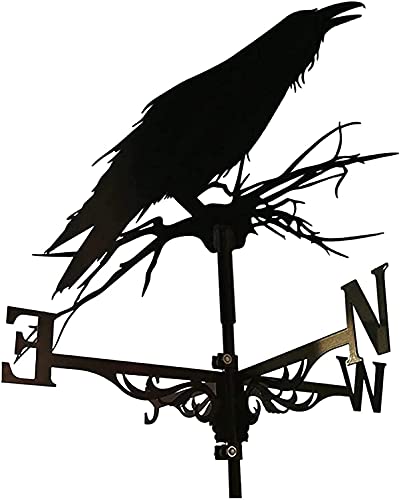 Girouette de corbeau en acier inoxydable, décoration durable pour toit de ferme