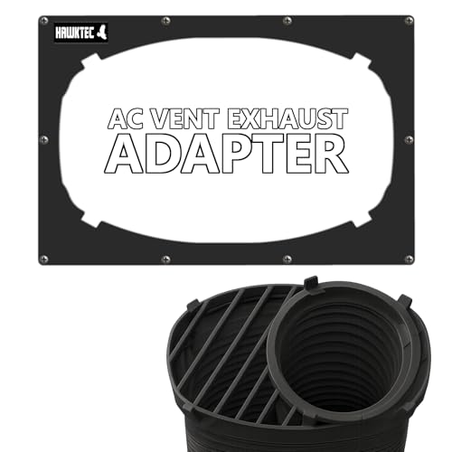 AC Vent Exhaust Hose Adapter Plate for DIY Window and Sliding Doors compatible with Midea Duo (Black)