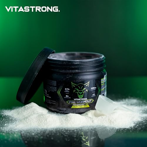 Pre Workout Booster Puissant 300g Goût Lime, Vegan Preworkout, Vitamine B12, L Citrulline, Beta Alanine, Cafeine, Taurine, AstraGin, Vitastrong Pre Workout (24 portions (paquet de 1), Lime) – Image 6