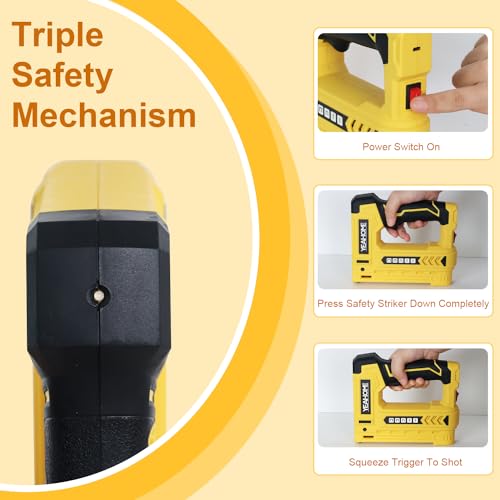 image for YEAHOME Electric Staple Gun, 5 in 1 Cordless Staple Gun for Upholstery