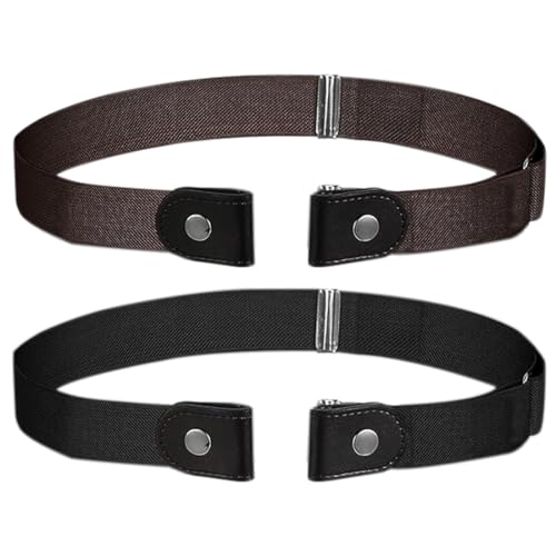 ZOKJSW Women's Stretch Elastic Belt for Men and Women, Plus Size - No Buckle Invisible Belt for Jeans Trousers