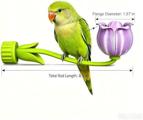 Bellflower Bird Feeder Perch, PLA, 1 Piece, Small Bird Cage Accessory — 사진 4
