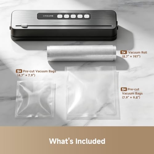 DREAME VS20 Food Vacuum Sealer, 65kPa Compact Sealer, 5 Modes with Cutter - image 9