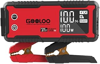 GOOLOO GT3000 Jump Starter 3000A 100W 2-Way Fast Charging, 12V Lithium Portable Car Battery Booster Pack, IP65 Power Bank Charger Box with Jumper Cables for 8L Diesel and 10L Gas Engines