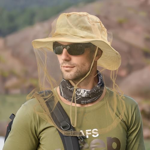 Image of Sun Hats for Men Women Boonie Hat UPF 50+ Bucket Hat Wide Brim UV Protection Fishing Hiking Safari Outdoor Hats