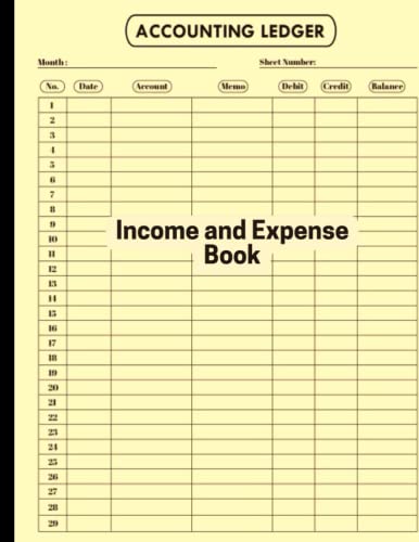 Accounting Ledger: Income and Expenses Book: Simple Accounting Ledger for Bookkeeping and Small Business Income Expense Account Recorder & Tracker ... | High Quality Yellow Matte Finish Cover