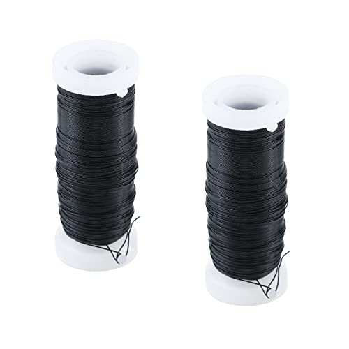 FarBoat Lot de 2 rouleaux de fil de fer flexible pour loisirs créatifs, bouquet, arrangement floral, décorations de mariage (fil de 0,35 mm de diamètre, 45,7 m de long, noir) – vue 5